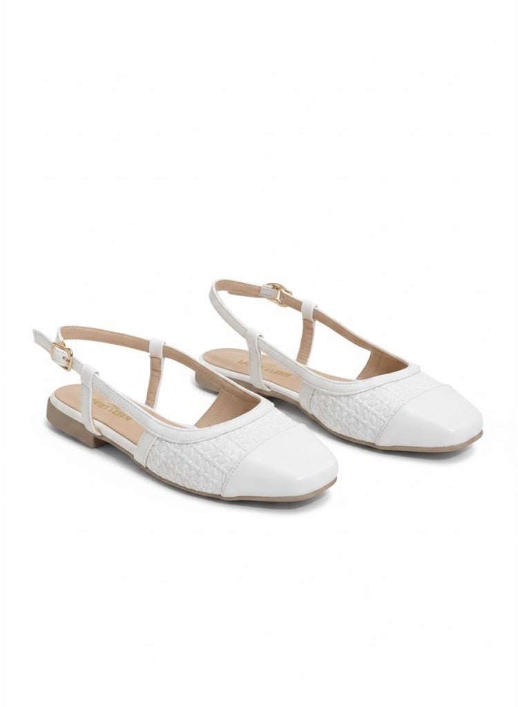 لايف ستيلاش  سابوه جلد بابزيم BF-800 - ابيض - Image 2